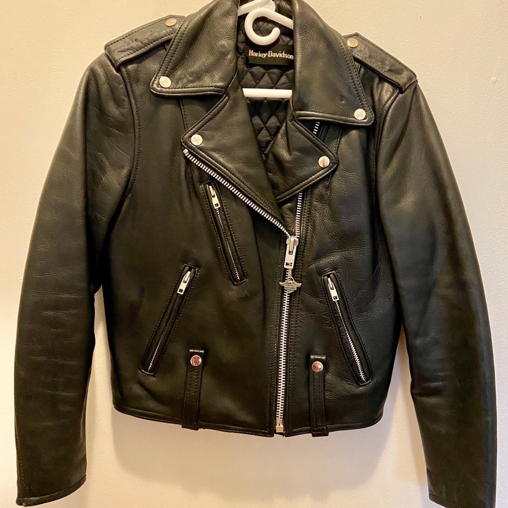 Harley Davidson Leather Motorcycle Jacket Sz 32W